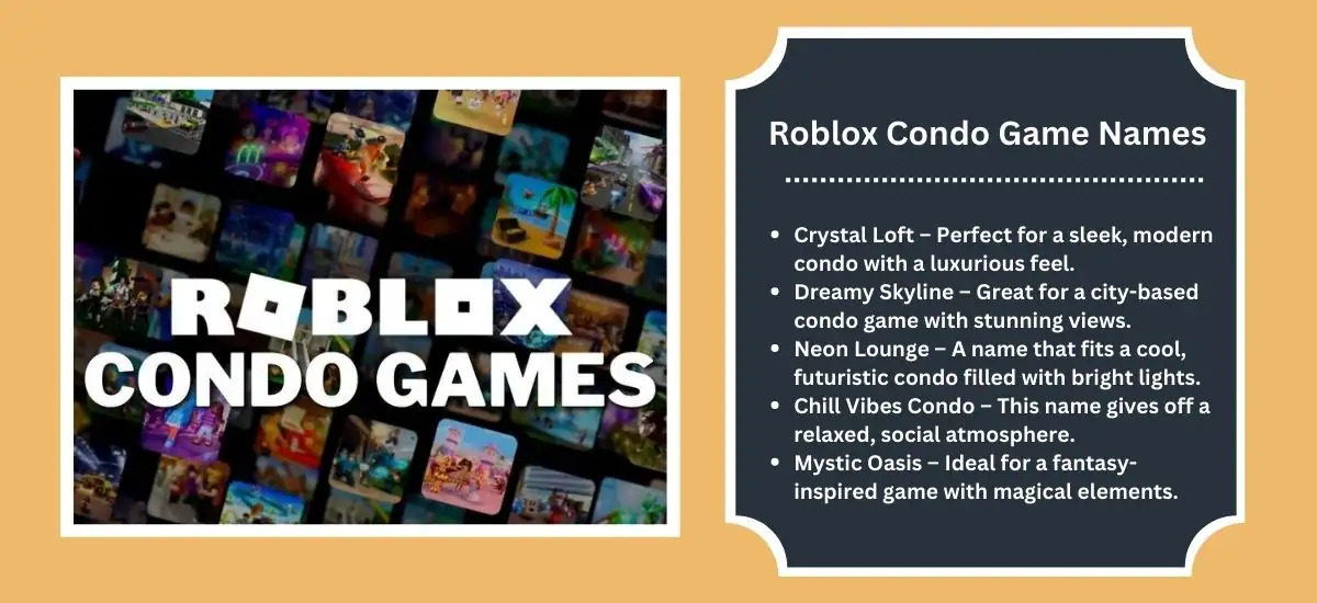 Roblox Condo Game Names